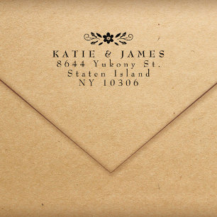 Tampon Auto-encreur Deux noms Modern Chic Couple Adresse de retour