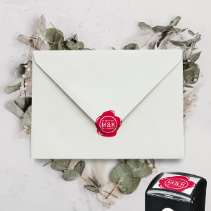 Tampon Auto-encreur do-it-yourself Mariage Funny Faux Red Wax Seal Mon