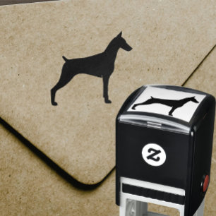 Tampon Auto-encreur Doberman Pinscher Chien race Silhouette