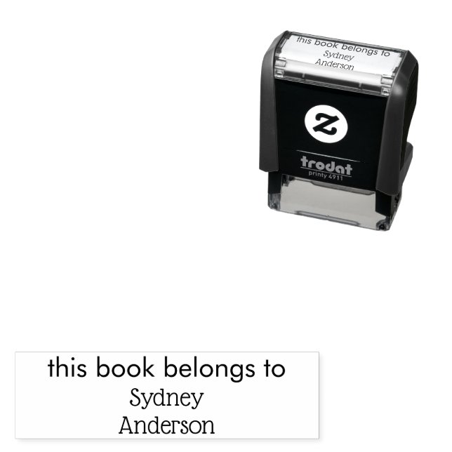 Tampon Auto-encreur Don de nom personnalisé De la bibliothèque de Book (En situation)