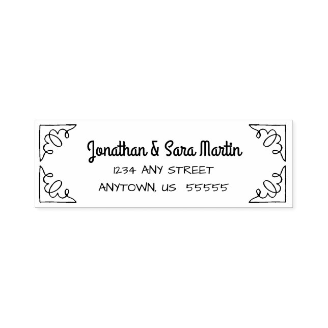 Tampon Auto-encreur Doodle Corners Adresse de retour (Design)