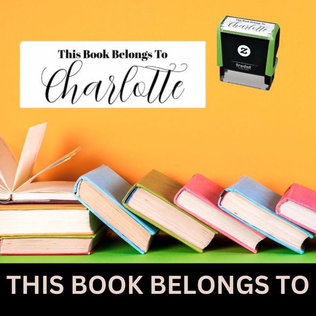 Tampon Auto-encreur Doux Ce livre appartient à Nom de fille  (Créateur téléchargé)