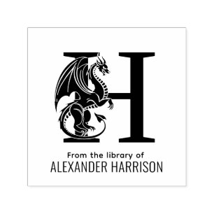 Tampon Auto-encreur Dragon Mythique Sur Un Seul Téméraire Livre De Nom