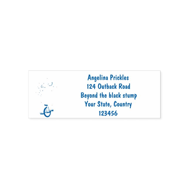 Tampon Auto-encreur Drôle rhinocéros mignon jonglant sur monocycle (Design)