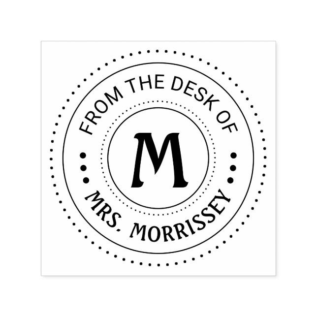Tampon Auto-encreur Du Bureau Du Monogramme De L'Enseignant (Design)
