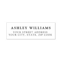Dusty Blue Minimalist Elegant Return Address Stamp