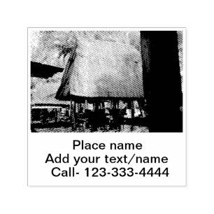 Tampon Auto-encreur eau océan plage photo ajouter nom texte place été