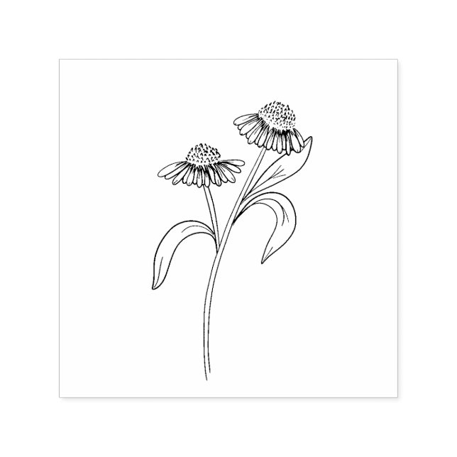 Tampon Auto-encreur Echinacea Rubber Stamp (Design)