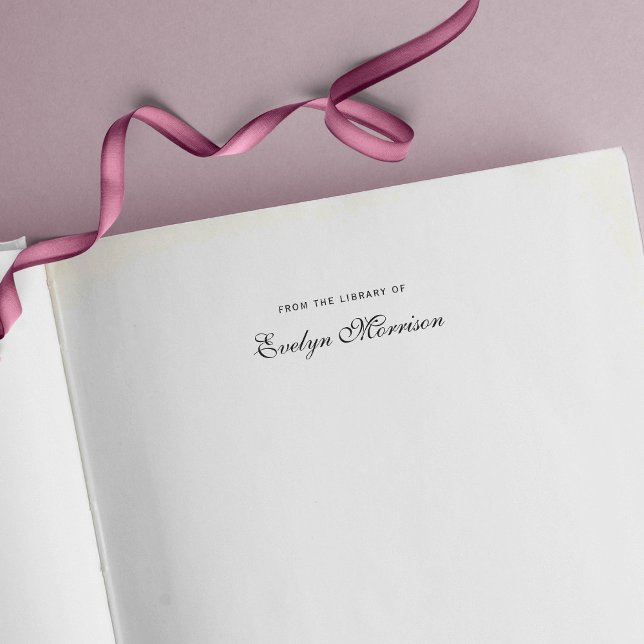 Tampon Auto-encreur Écriture Élégante De La Bibliothèque De (Créateur téléchargé)