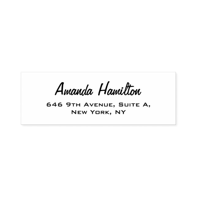 Tampon Auto-encreur Écriture Manuscrite Élégante Blanche Simple (Design)