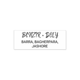 Tampon Auto-encreur Écriture minimaliste moderne | Adresse de retour d