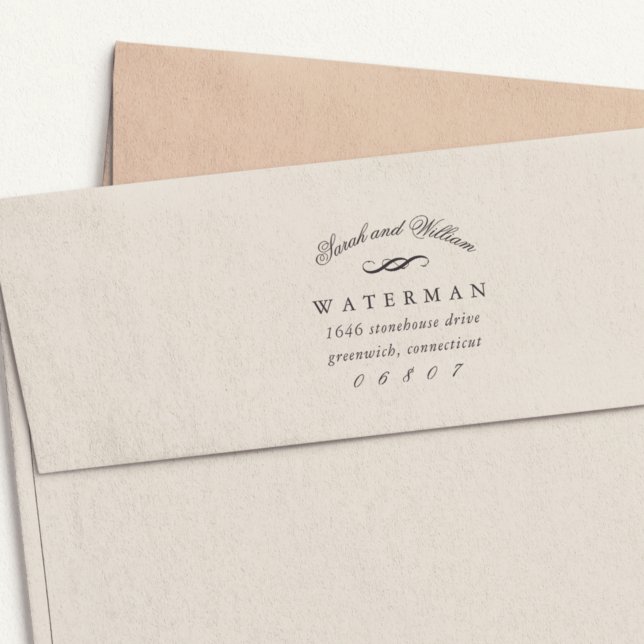 Tampon Auto-encreur Élégant | Adresse de retour (Créateur téléchargé)