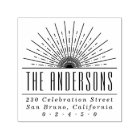 Elégant Art Déco Sun Nom personnalisé & Adresse de