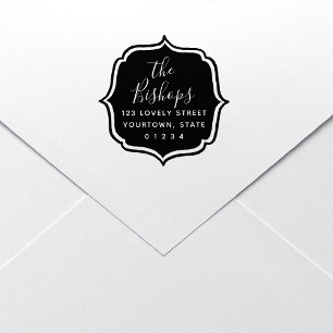 Tampon Auto-encreur Elegant Bohemian Calligraphy Adresse de retour
