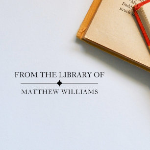 Tampon Auto-encreur Élégant Classique De La Bibliothèque De Nom Person