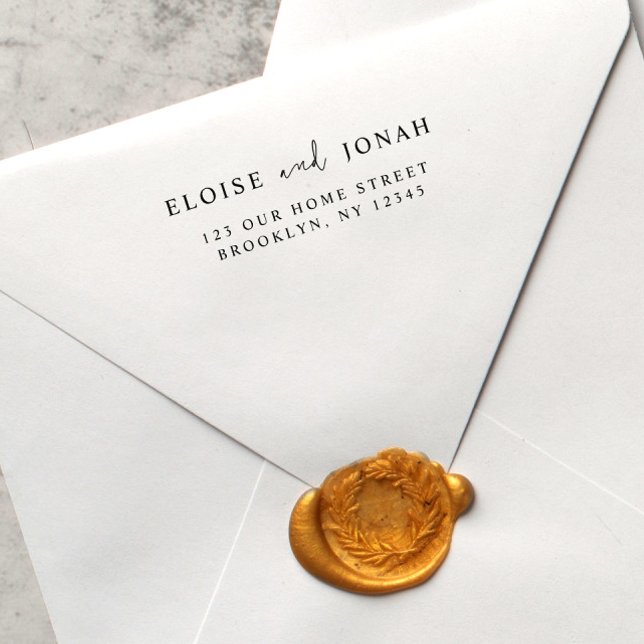 Tampon Auto-encreur Élégant Design élégant Mariage moderne Couple Simp (Créateur téléchargé)