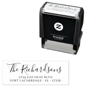 Tampon Auto-encreur Élégant élégant Signature Famille Adresse de retou