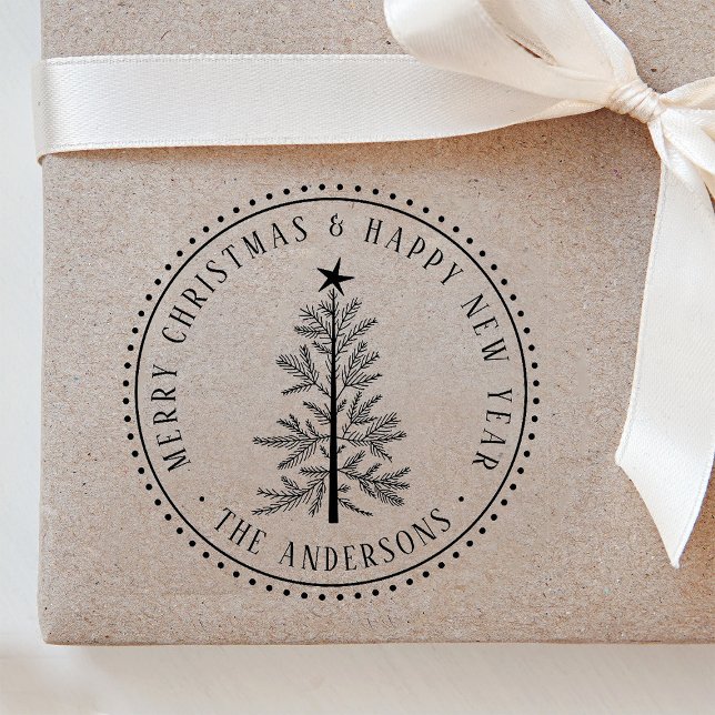 Tampon Auto-encreur Elegant Merry Christmas & Happy New Year (Créateur téléchargé)