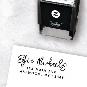 Tampon Auto-encreur Elegant Modern Script Stylish Minimalist Girly