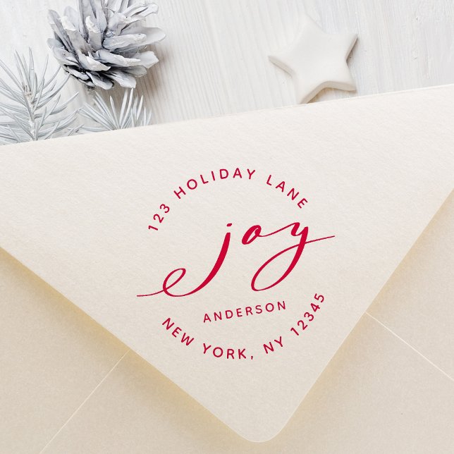 Tampon Auto-encreur Élégant Noël Joy Holiday Adresse de retour (Créateur téléchargé)