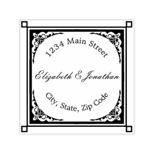 Tampon Auto-encreur Élégant Ornate Celtic Border Return Adresse