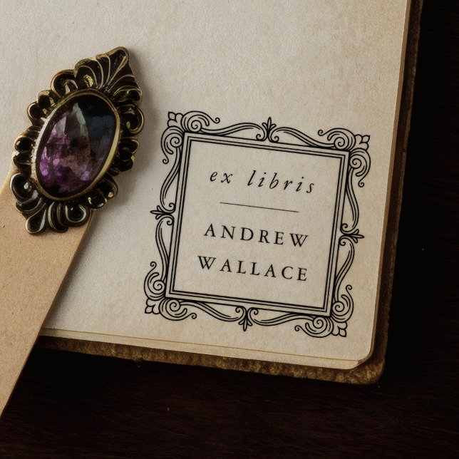 Tampon Auto-encreur Elegant Ornate Ex Libris Self-Inking Book Stamp (Créateur téléchargé)