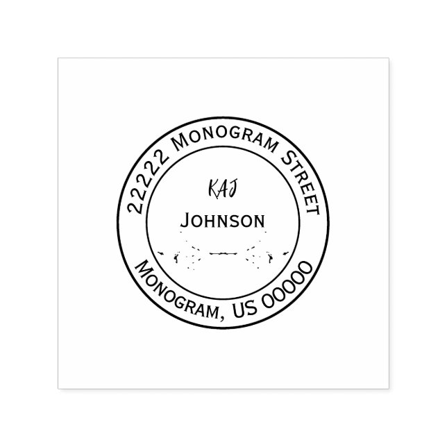 Tampon Auto-encreur Elegant Personalized Monogram Name Address Stamp (Design)