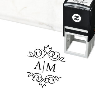 Tampon Auto-encreur Élégant, royal, monogramme
