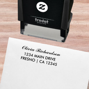 Tampon Auto-encreur Élégant script Adresse de retour personnalisée