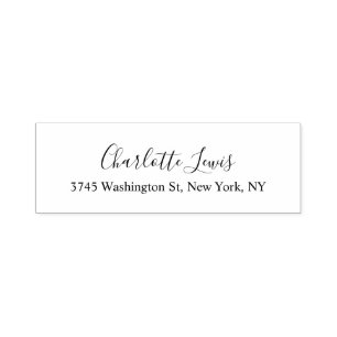 Tampon Auto-encreur Élégant Script de calligraphie noir et blanc