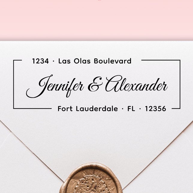 Tampon Auto-encreur Élégant Script Moderne Mariage Adresse de retour (Créateur téléchargé)