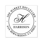 Élégant Script Monogramme Nom de famille Adresse d