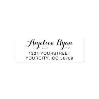 Tampon Auto-encreur Élégant Script Retourner l'adresse auto-écriture T