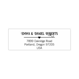 Tampon Auto-encreur Elegant Script Wedding Return Address Stamp