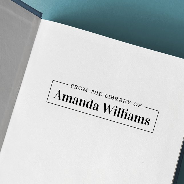 Tampon Auto-encreur Élégant simple de la bibliothèque de la bibliothèq (Créateur téléchargé)