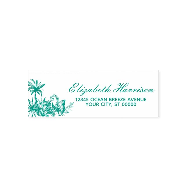 Tampon Auto-encreur Elegant Tropical Palm Trees Adresse de retour (Design)