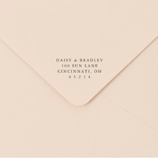 Tampon Auto-encreur Élégante Adresse de Retour de Mariage Personnalisé