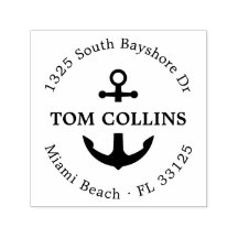 Élégante Ancre nautique | Adresse de retour arrond