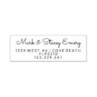 Elégante calligraphie Adresse Timbre, retour Adres