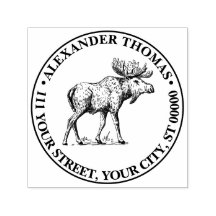 Elk Wapiti Nom de dessin Vintage Adresse de retour