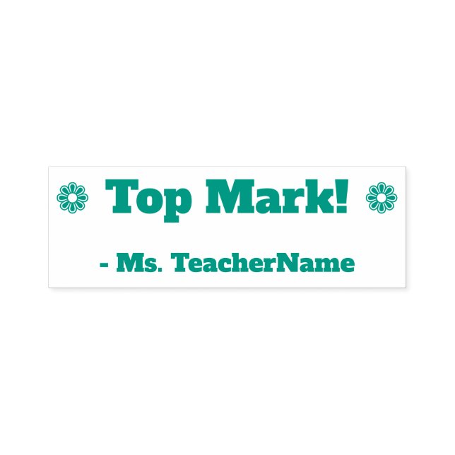 Tampon Auto-encreur Encouragement "Top Mark !" + Nom de l'enseignant p (Design)