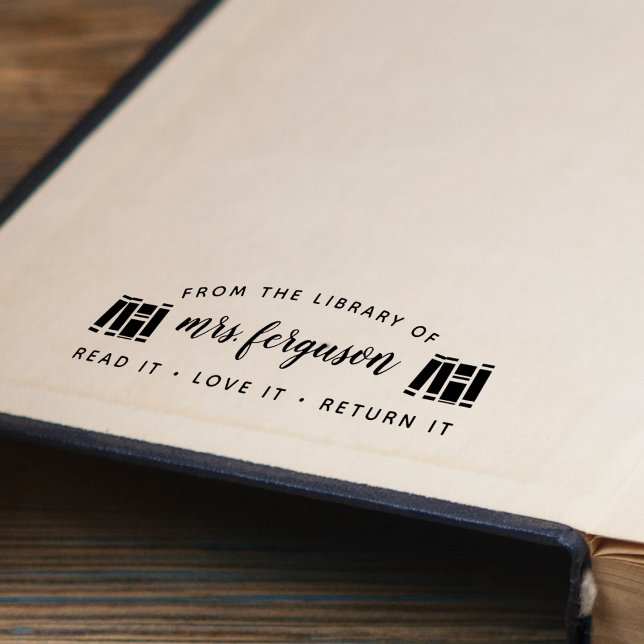 Tampon Auto-encreur Enseignants Lire L'Aimer Il Le Retourner Personnal (Créateur téléchargé)