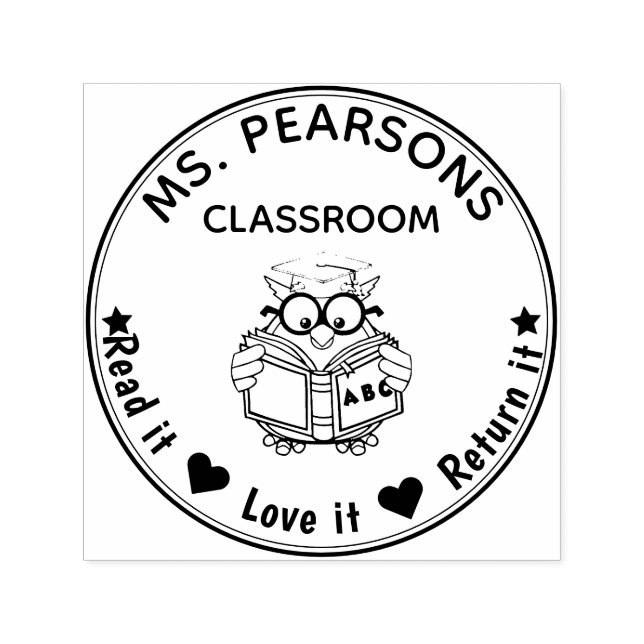 Tampon Auto-encreur Enseignants Owl de la classe de (Design)