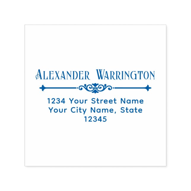 Tampon Auto-encreur Espacer de diviseur botanique #2 Nom Adresse de re (Design)