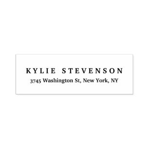 Tampon Auto-encreur Étiquette d'adresse de retour classique en noir bl