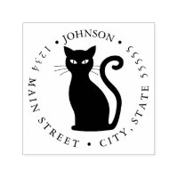 Étiquette de retour Silhouette Chat Noir