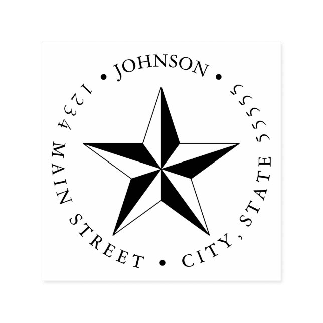 Tampon Auto-encreur Étiquette de retour Silhouette Star nautique (Design)