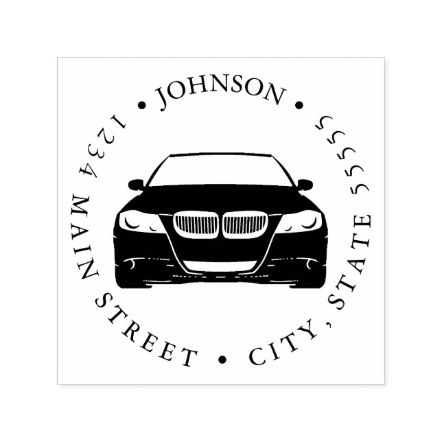 Tampon Auto-encreur Étiquette de retour simple dessin de voiture (Design)