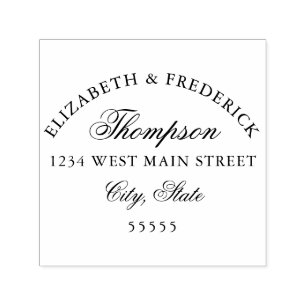 Tampon Auto-encreur Étiquette de retour simple Monogramme