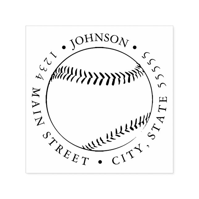 Tampon Auto-encreur Étiquette retour de baseball Silhouette (Design)